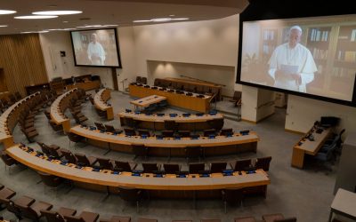 Le message vidéo du Pape à l&rsquo;ONU devant une salle vide (covid oblige)