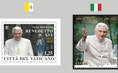 Un timbre commémoratif du Pontificat de Benoît XVI